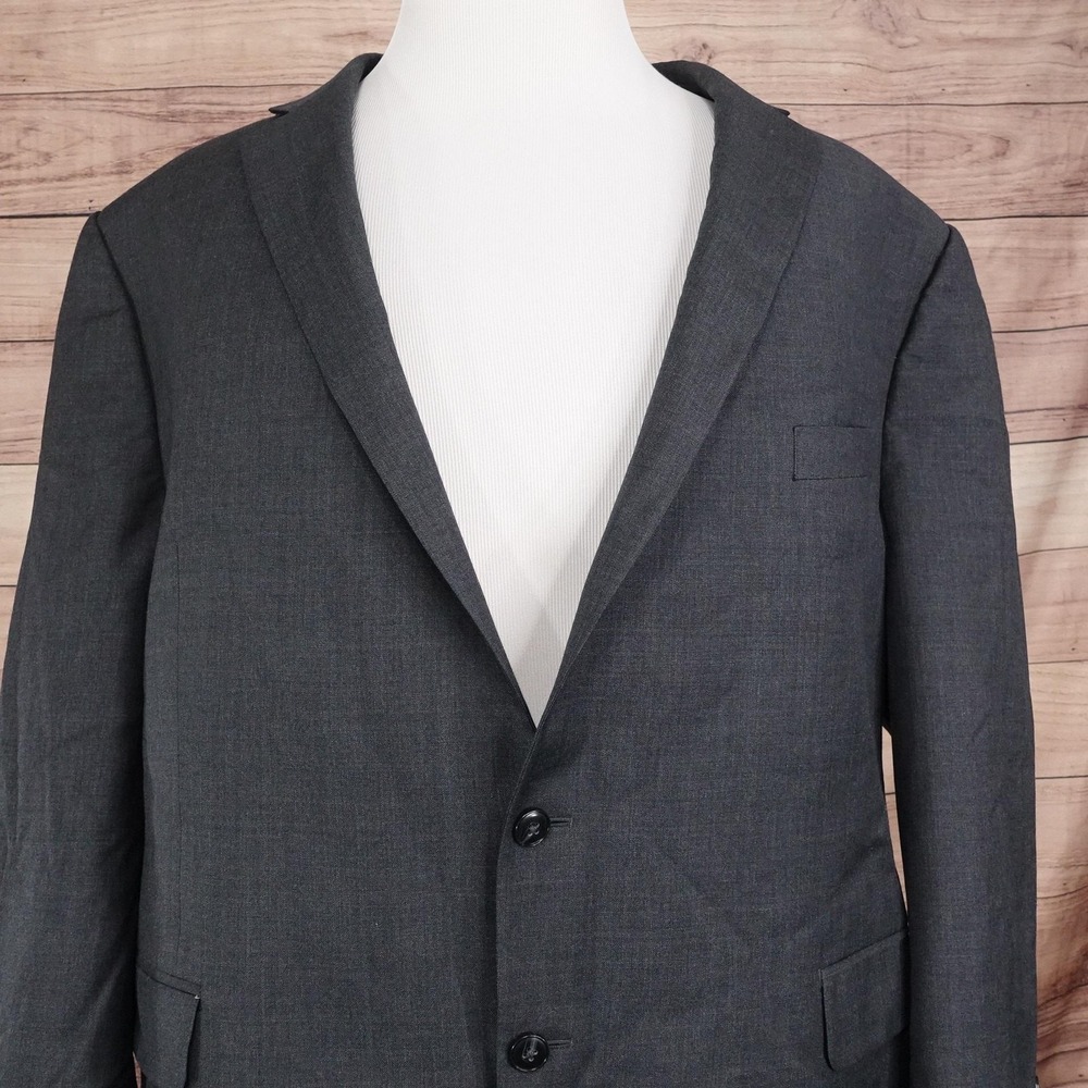 Michael Kors Suit Jacket Mens‎ 52R Gray Wool Polyester 2 Button Notch Lapel